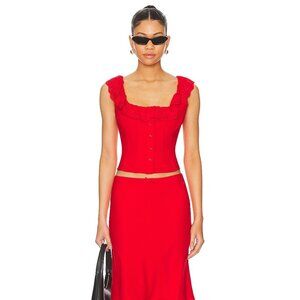 GUIZIO Paloma Top in Red Size XS